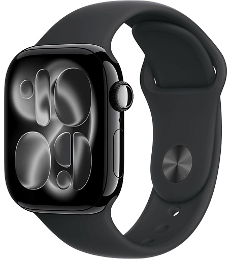 Apple Watch Series 11 42mm Jet Black Aluminum Case with Sport Band Black