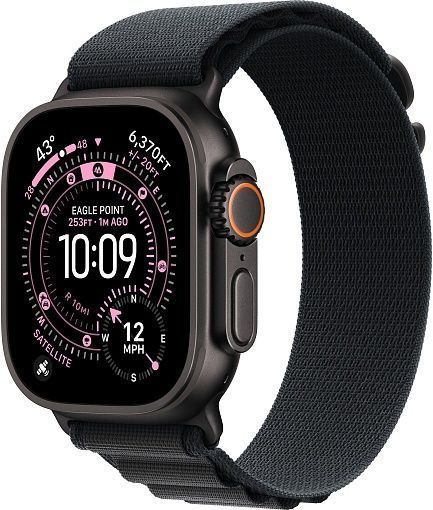 Apple Watch Ultra 3 (2025) 49mm Black Titanium Case with Black Alpine Loop Small