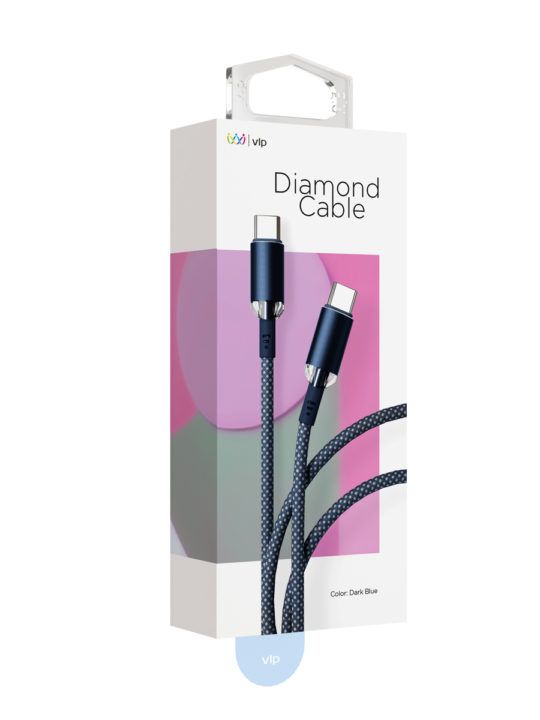Кабель VLP Diamond USB Type-C - USB Type-C, 1.2м, синий
