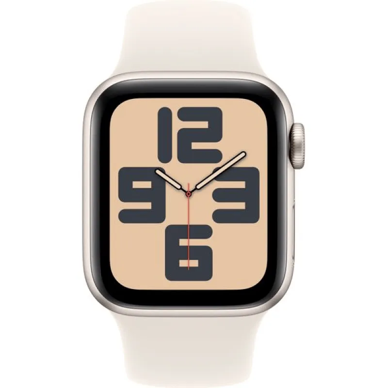 Apple Watch Series SE 2024 44mm Starlight Aluminum Case with Starlight Sand Sport Band S/M