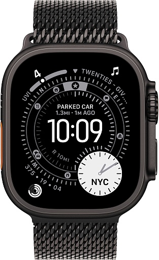 Apple Watch Ultra 3 (2025) 49mm Black Titanium Case with Black Titanium Milanese Loop Large