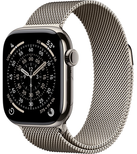 Apple Watch Series 11 42mm Natural Titanium Case with Milanese Loop Natural