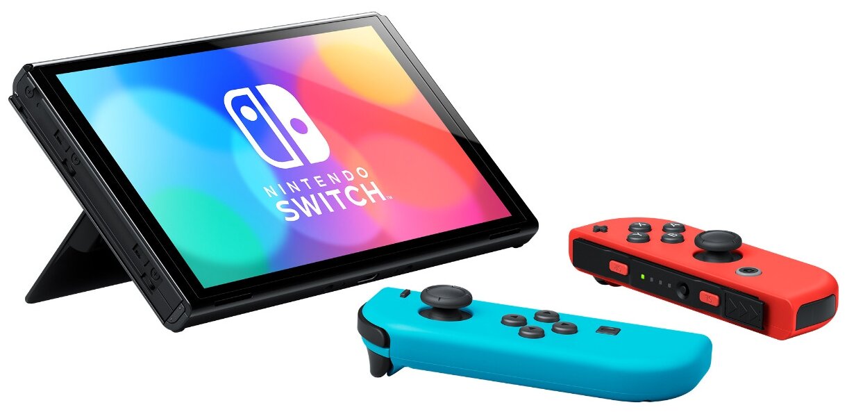 Игровая приставка Nintendo Switch (OLED model), неоновый синий/неоновый красный