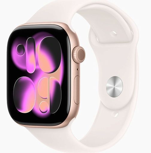 Умные часы Apple Watch Series 11 46mm Rose Gold Aluminum Case with Sport Band Light Blush(нежно-розовый)