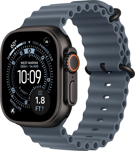 Apple Watch Ultra 3 (2025) 49mm Black Titanium Case with Anchor Blue Ocean Band