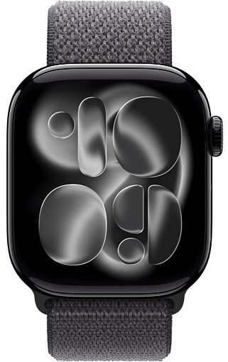 Apple Watch Series 11 42mm Jet Black Aluminum Case with Sport Loop Dark Gray