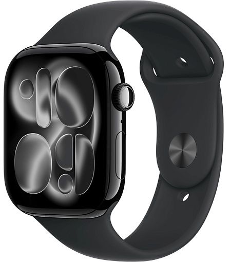 Умные часы Apple Watch Series 11 46mm Jet Black Aluminum Case with Sport Band Black(черный)