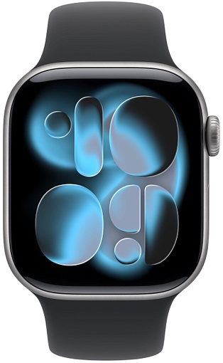 Apple Watch Series 11 46mm Space Gray Aluminum Case with Sport Band Black