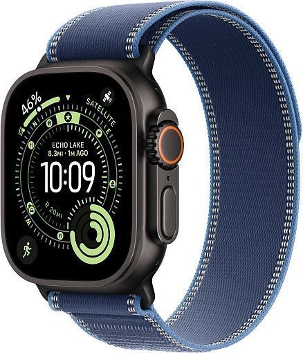 Apple Watch Ultra 3 (2025) 49mm Black Titanium Case with Blue/Bright Blue Trail Loop (M/L)