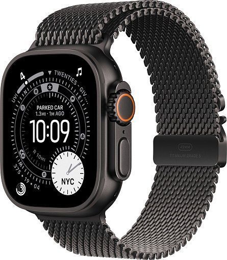 Apple Watch Ultra 3 (2025) 49mm Black Titanium Case with Black Titanium Milanese Loop Large
