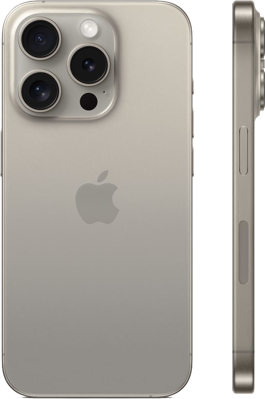Смартфон Apple iPhone 15 Pro 256GB, Natural Titanium (серый)