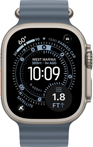 Apple Watch Ultra 3 (2025) 49mm Natural Titanium Case with Anchor Blue Ocean Band