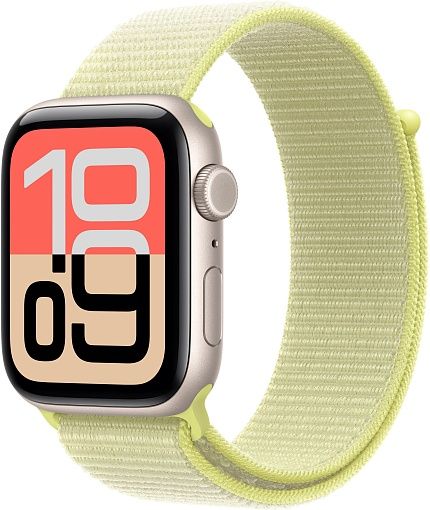 Умные часы Apple Watch SE 3 44mm (2025) Starlight Aluminum Case with Sport Loop Neon Yellow(желтый)