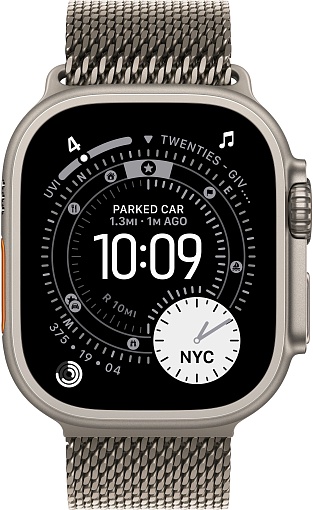Apple Watch Ultra 3 (2025) 49mm Natural Titanium Case with Natural Titanium Milanese Loop Large