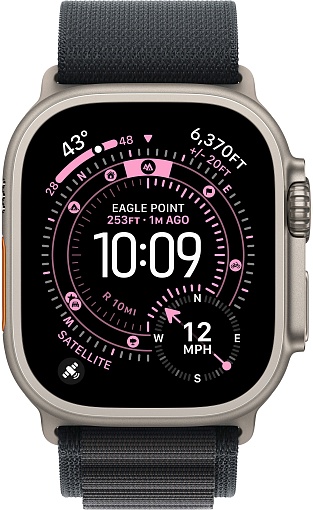 Apple Watch Ultra 3 (2025) 49mm Natural Titanium Case with Black Alpine Loop Small