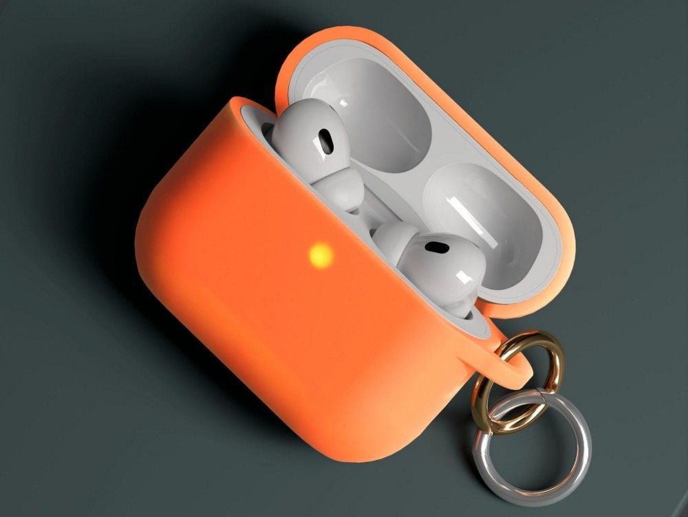 Чехол с карабином VLP Charm Case для AirPods Pro 3, оранжевый (1051123)