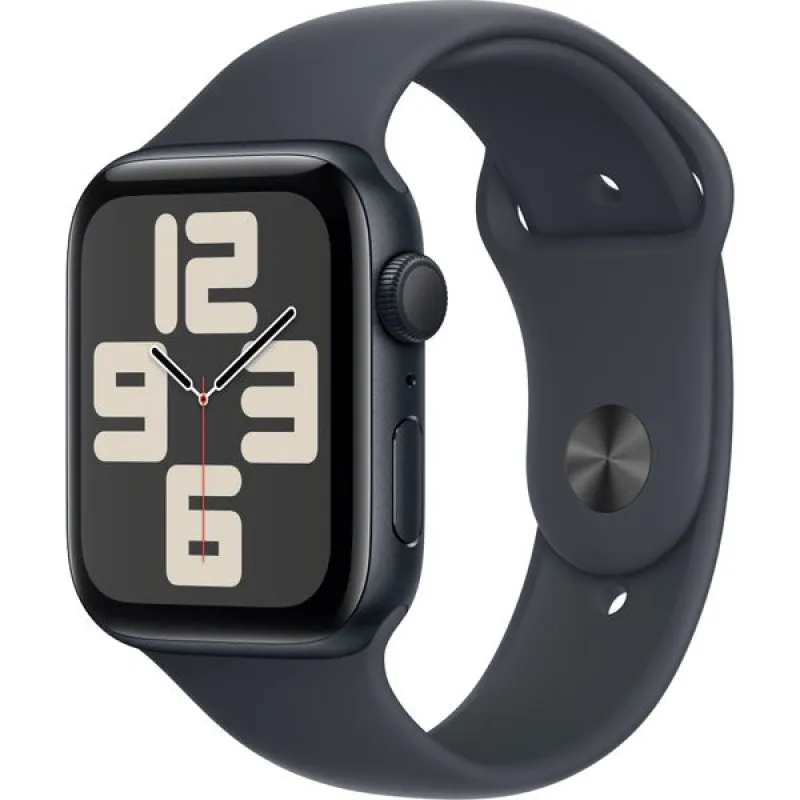 Apple Watch Series SE 2024 44mm Midnight Aluminum Case with Midnight Sand Sport Band S/M