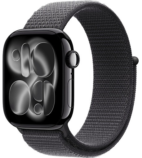 Apple Watch Series 11 42mm Jet Black Aluminum Case with Sport Loop Dark Gray