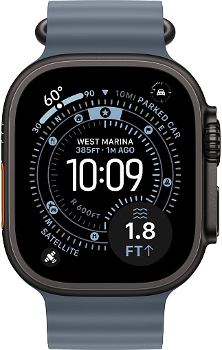 Apple Watch Ultra 3 (2025) 49mm Black Titanium Case with Anchor Blue Ocean Band