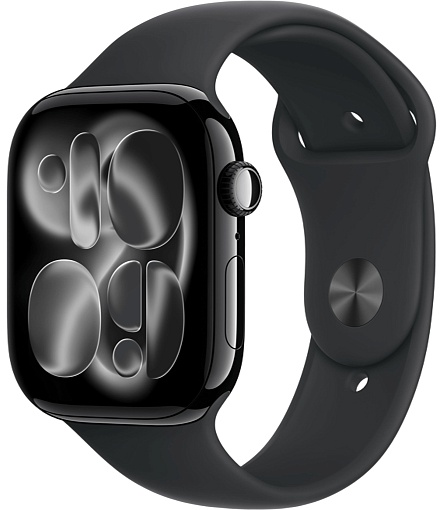 Apple Watch Series 11 46mm Jet Black Aluminum Case with Sport Band Black