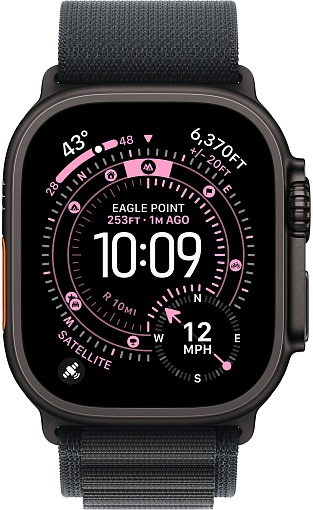 Apple Watch Ultra 3 (2025) 49mm Black Titanium Case with Black Alpine Loop Large