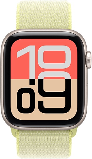 Умные часы Apple Watch SE 3 44mm (2025) Starlight Aluminum Case with Sport Loop Neon Yellow