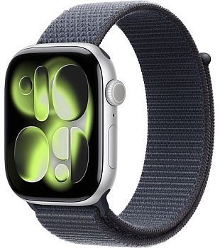Умные часы Apple Watch Series 11 46mm Silver Aluminum Case with Sport Loop Anchor Blue(темно-синий)