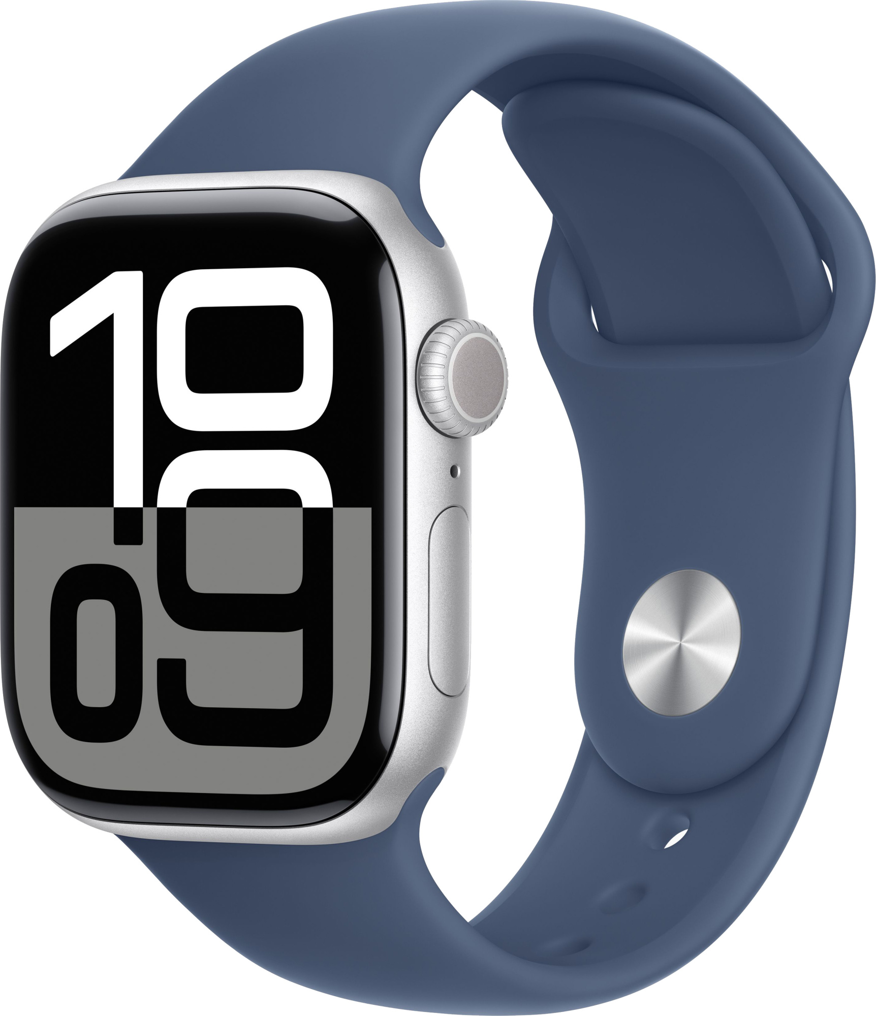 Apple Watch Series 10 42mm Silver Aluminum Case with Sport Band, Denim