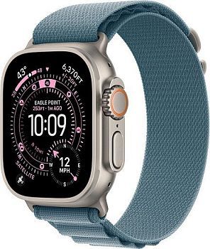Apple Watch Ultra 3 (2025) 49mm Natural Titanium Case with Light Blue Alpine Loop Large