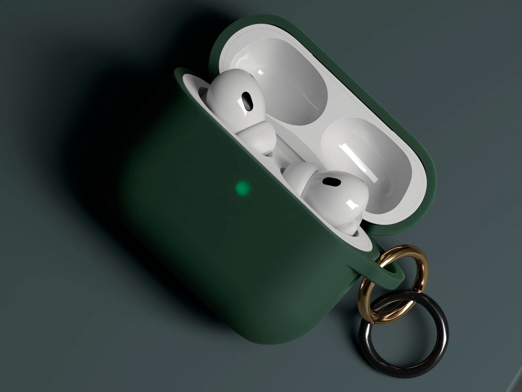 Чехол с карабином VLP Charm Case для AirPods Pro 3, темно-зеленый (1051125)