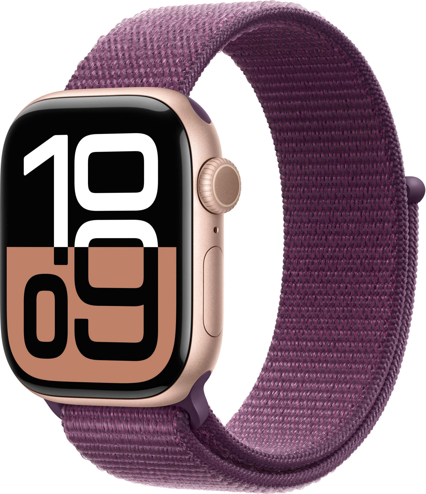 Apple Watch Series 10 42mm Rose Gold Aluminum Case with Sport Loop, Plum