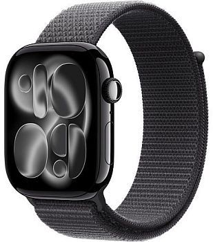 Умные часы Apple Watch Series 11 46mm Jet Black Aluminum Case with Sport Loop Dark Gray(тепно-серый)