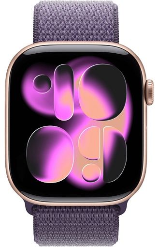 Умные часы Apple Watch Series 11 46 мм Rose Gold Aluminum Case with Sport Loop Purple Fog(серо-фиолетовый)