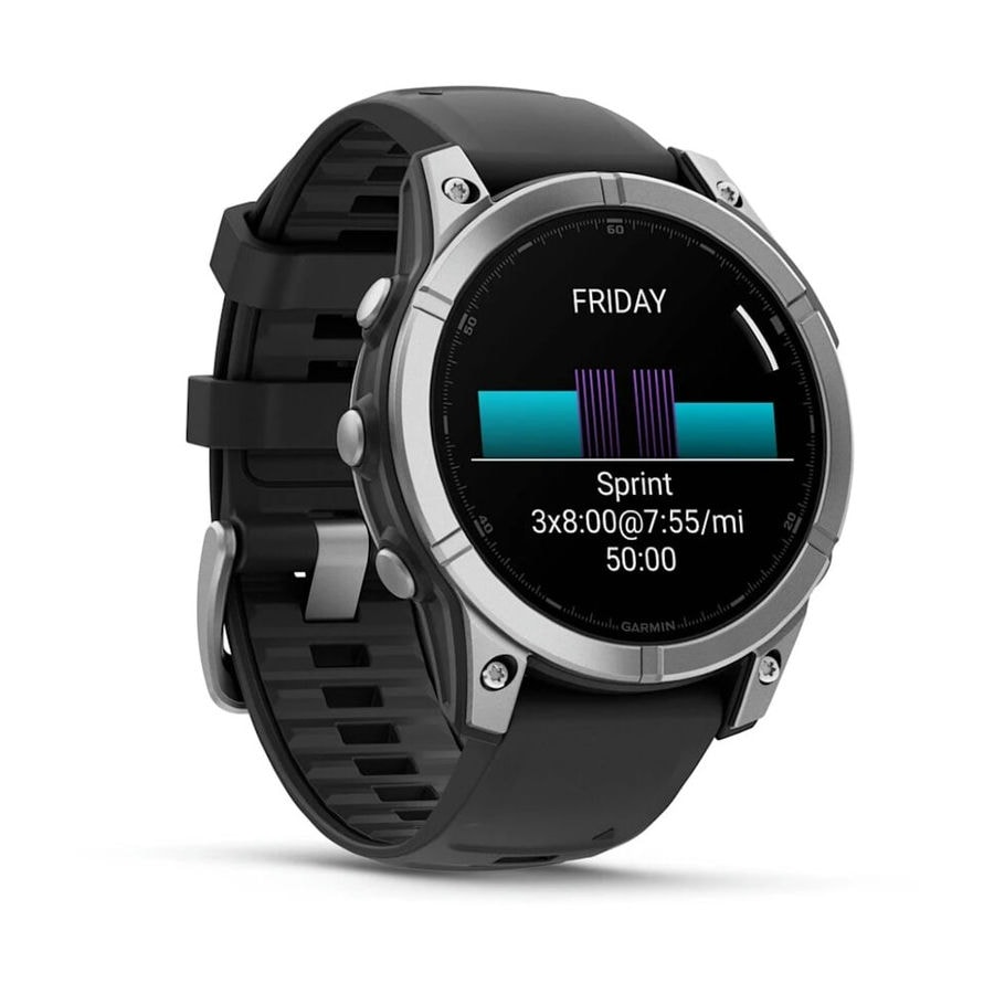 Умные часы Garmin Fenix E 47 мм AMOLED Stainless Steel with Black...