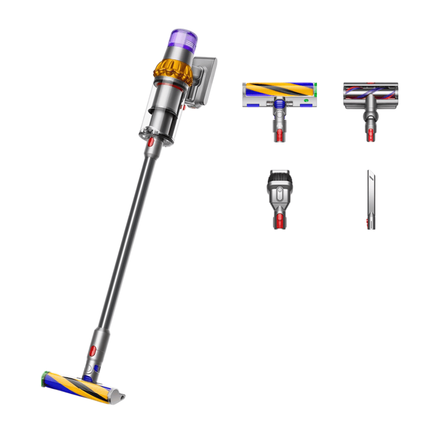 Вертикальный беспроводной пылесос Dyson V15 Detect Absolute (SV47) Yellow/Nickel (вилка EU)
