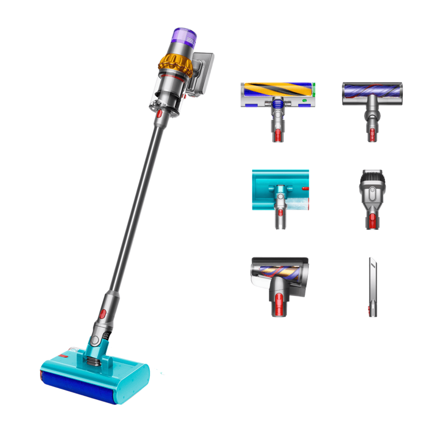 Вертикальный беспроводной пылесос Dyson V15s Detect Submarine (SV47) Yellow/Nickel (вилка CN)