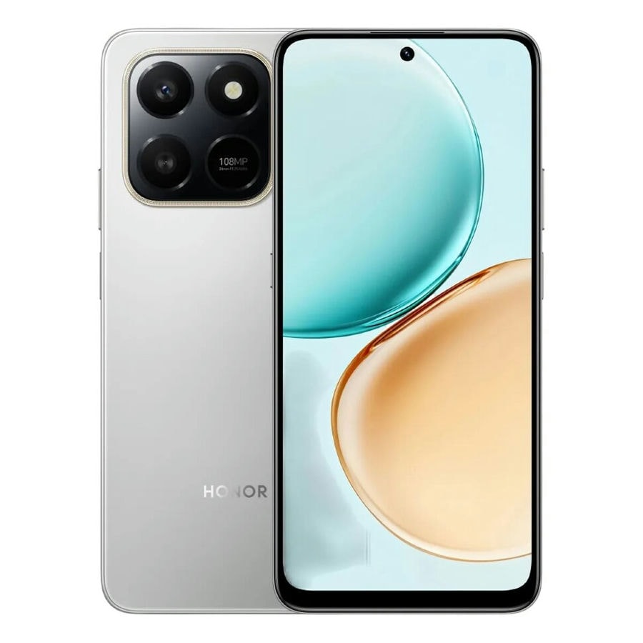 Смартфон HONOR X7d 8/256 ГБ Серебро (Meteor Silver)