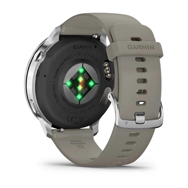 Умные часы Garmin Venu 4 45 мм Silver with Silver Gray Silicone B...