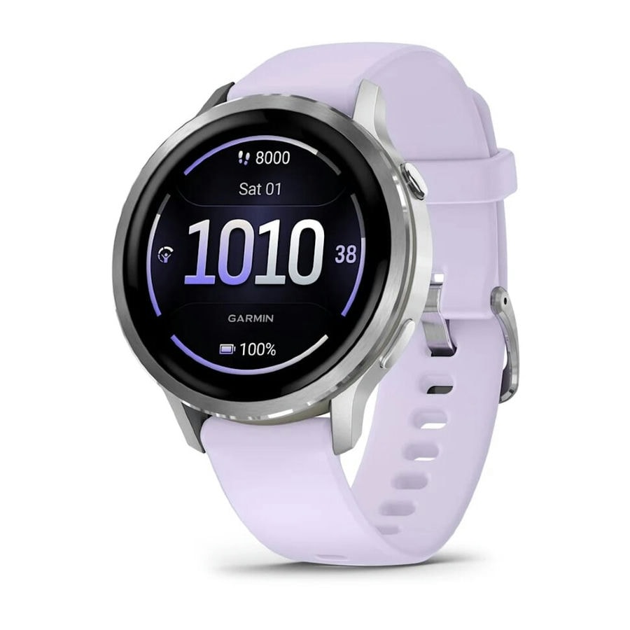 Умные часы Garmin Venu 4 41 мм Silver with Periwinkle Silicone Ba...