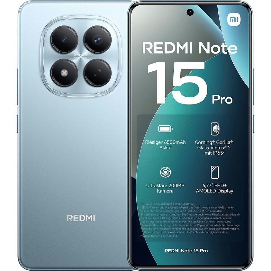 Смартфон Xiaomi Redmi Note 15 Pro 4G 8/256 ГБ Голубой (Glacier Blue)
