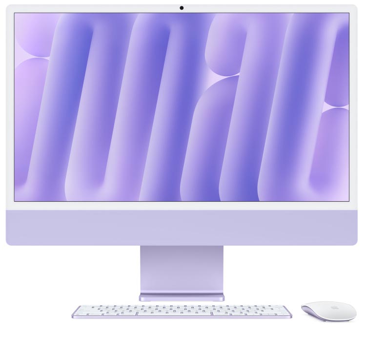 Моноблок Apple iMac 24 Retina 4,5K (M4, 10C CPU/10C GPU, 2024), 24 ГБ, 512 ГБ SSD, серебристый (MCR24)