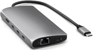 Адаптер Satechi USB-C Multiport Adapter 8K With Ethernet V3, серы...