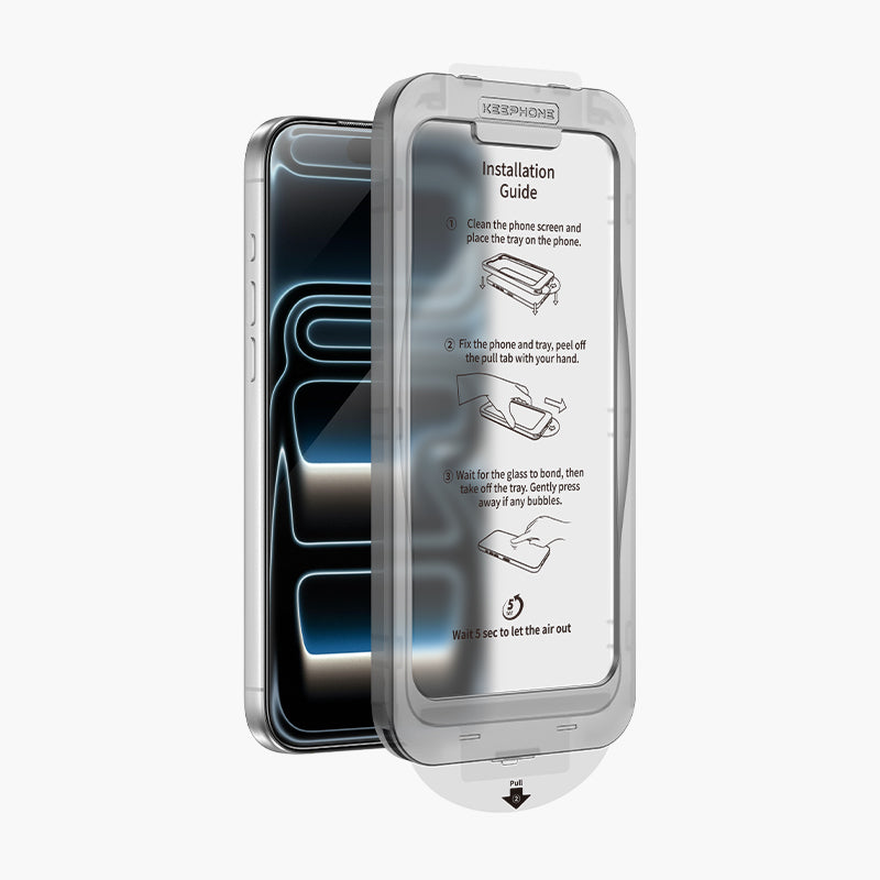 Стекло защитное с аппликатором KEEPHONE EASY FIT для iPhone 17 Pro KP-SPG045