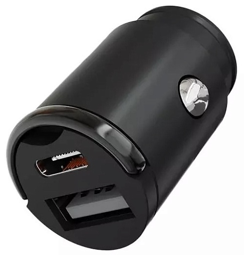 Автомобильное зарядное устройство VLP C-Power 45W USB-C+USB-A, PD, QC, USB-C кабель (черный)