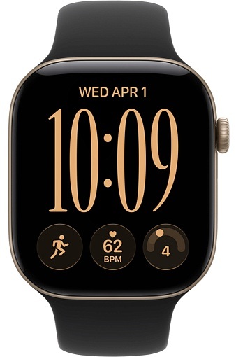 Умные часы Apple Watch Series 12 46 мм Light Gold Aluminum Case with Sport Band Black