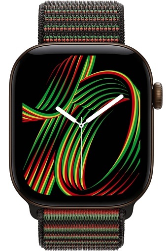 Умные часы Apple Watch Series 12 46 мм Dark Bronze Aluminum Case with Sport Loop Black Unity – Unity Rhythm