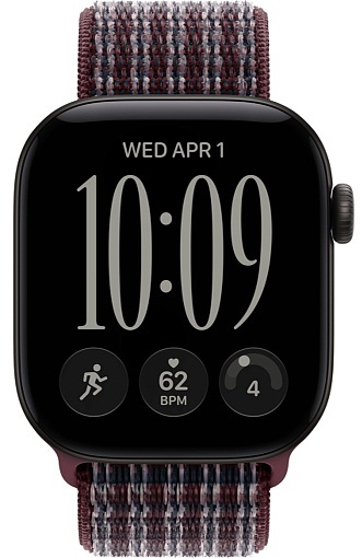 Умные часы Apple Watch Series 12 42 мм Black Aluminum Case with Sport Loop Burgundy Plaid