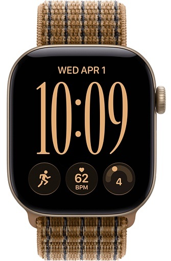 Умные часы Apple Watch Series 12 46 мм Light Gold Aluminum Case with Sport Loop Light Umber Plaid