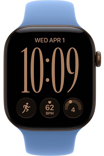 Умные часы Apple Watch Series 12 46 мм Dark Bronze Aluminum Case with Sport Band Wildflower Blue
