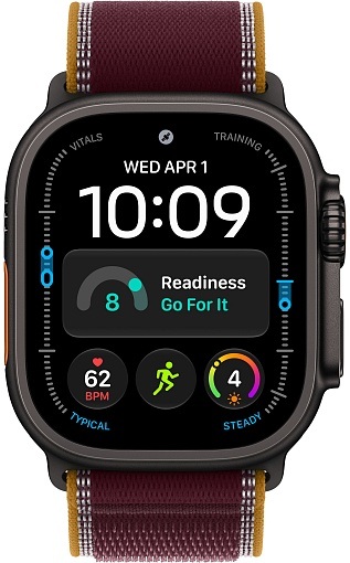 Умные часы Apple Watch Ultra 4 (2026) 49 мм Black Titanium Case with Burgundy Trail Loop (S/M)
